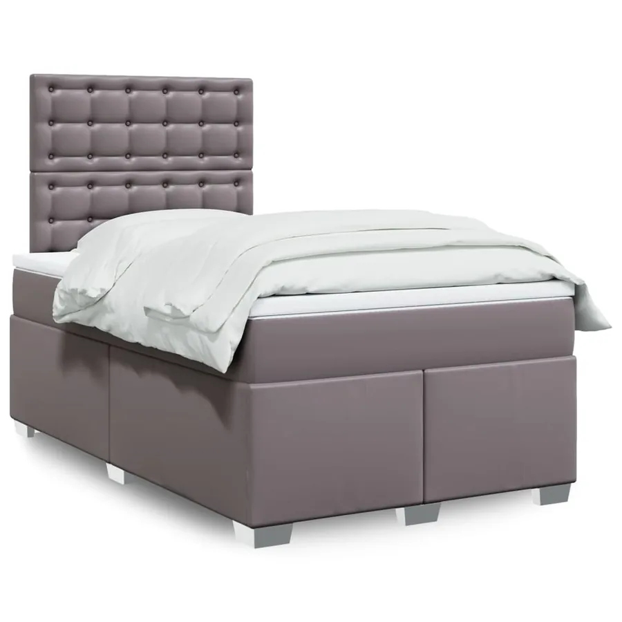 Sommier à lattes de lit avec matelas Gris 120x200 cm Similicuir