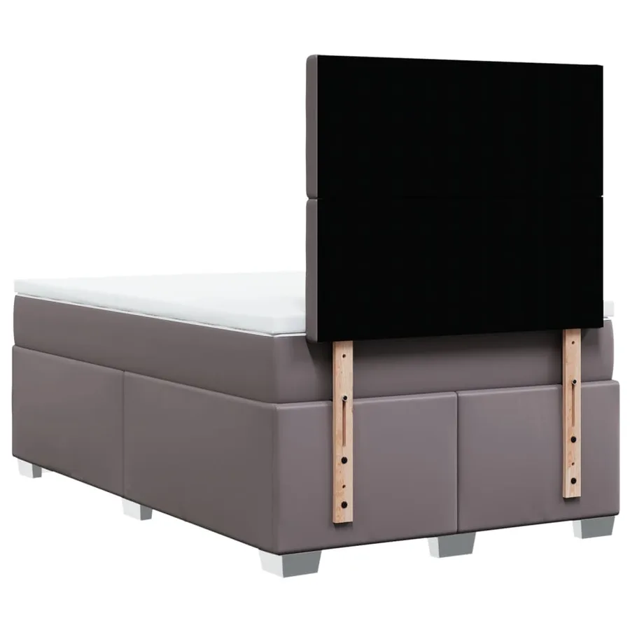 Sommier à lattes de lit avec matelas Gris 120x200 cm Similicuir - 10