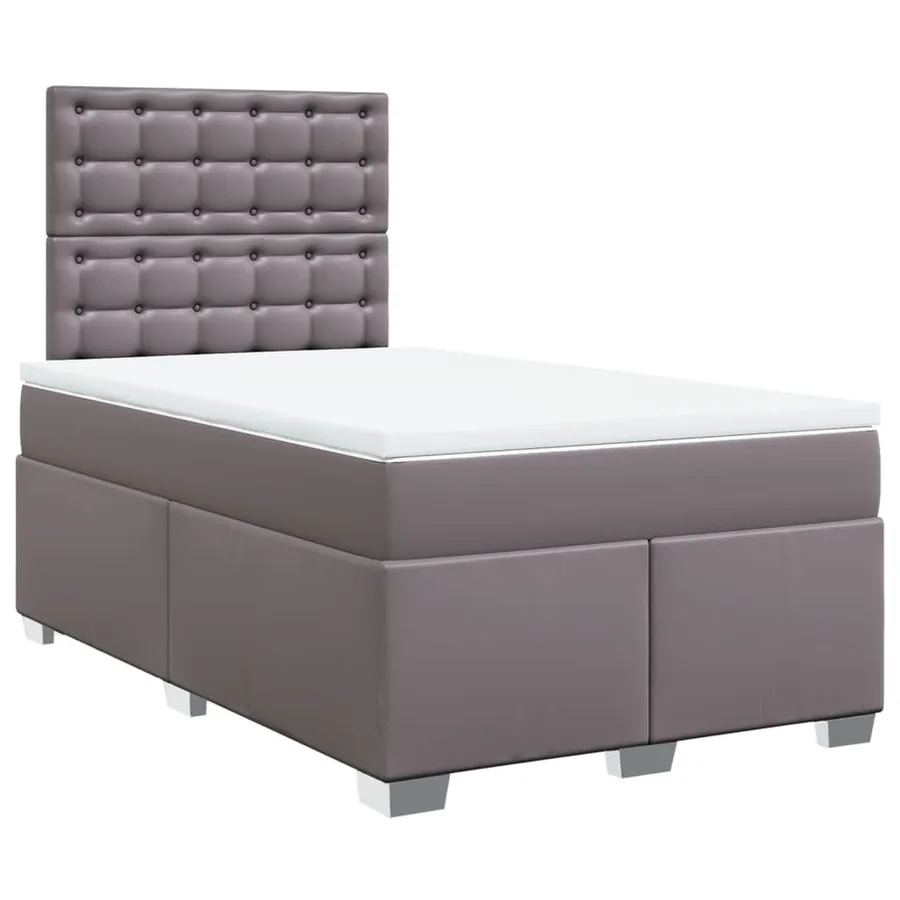 Sommier à lattes de lit avec matelas Gris 120x200 cm Similicuir - 2