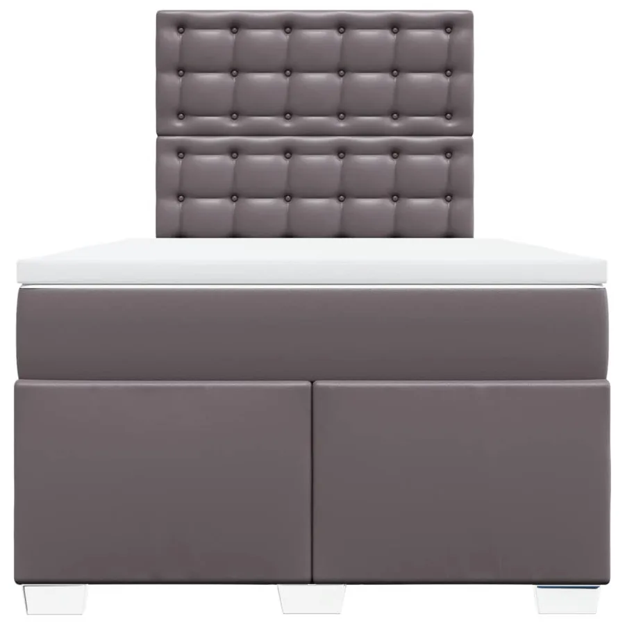 Sommier à lattes de lit avec matelas Gris 120x200 cm Similicuir - 4