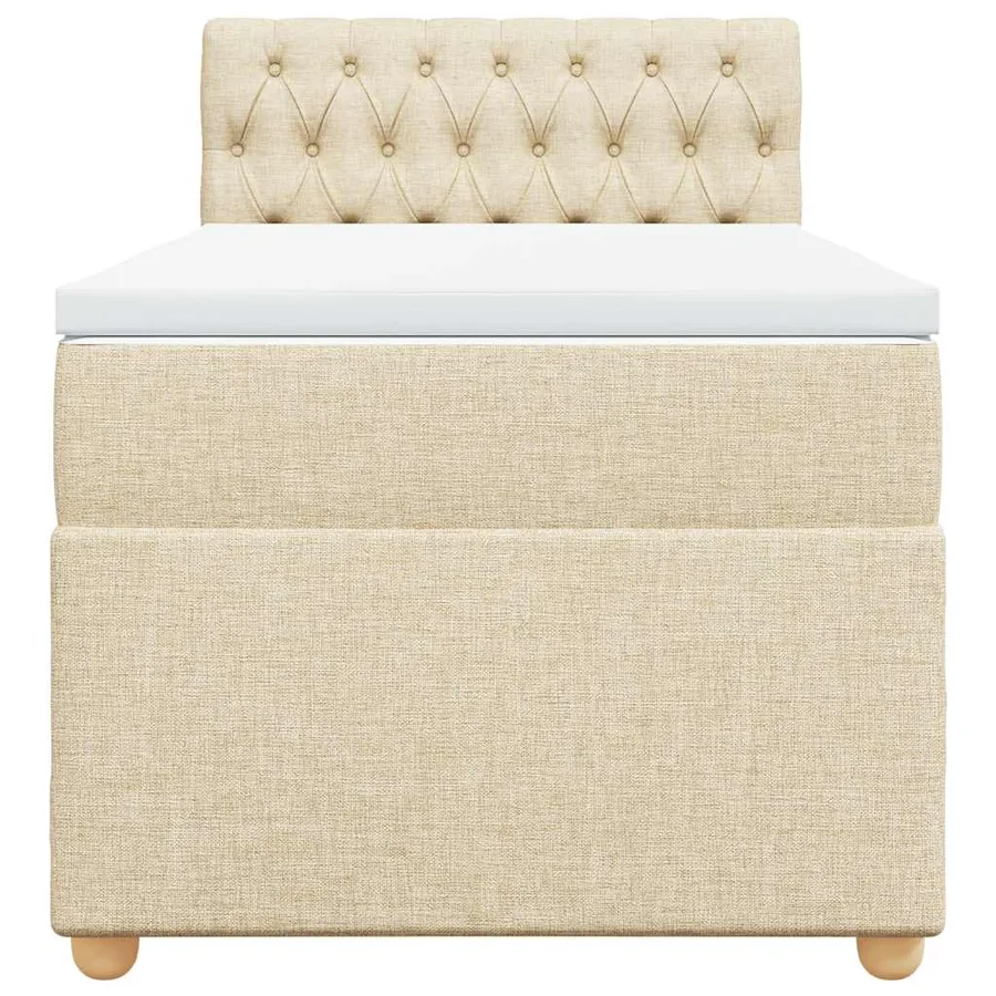 Sommier à lattes de lit avec matelas Crème 80x200 cm Tissu - 6