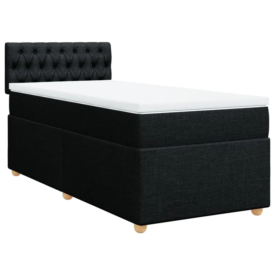Sommier à lattes de lit avec matelas Noir 90x190 cm Tissu - 3