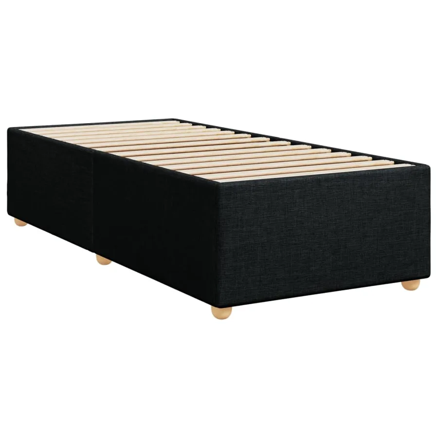Sommier à lattes de lit avec matelas Noir 90x190 cm Tissu - 9