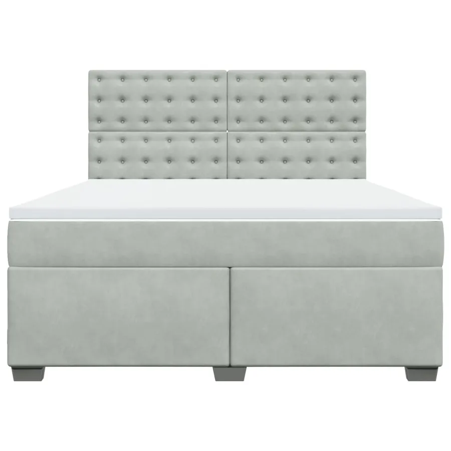 Sommier à lattes de lit et matelas Gris clair 180x200cm Velours - 4