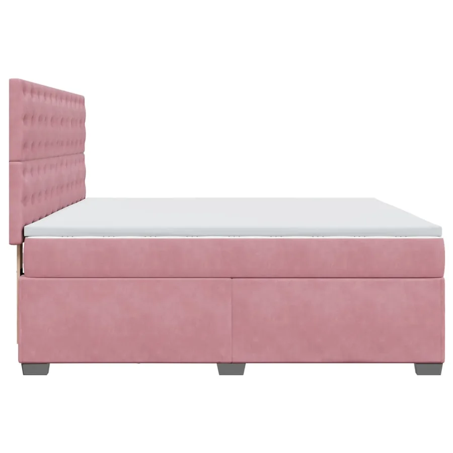 Sommier à lattes de lit avec matelas Rose 180x200 cm Velours - 11
