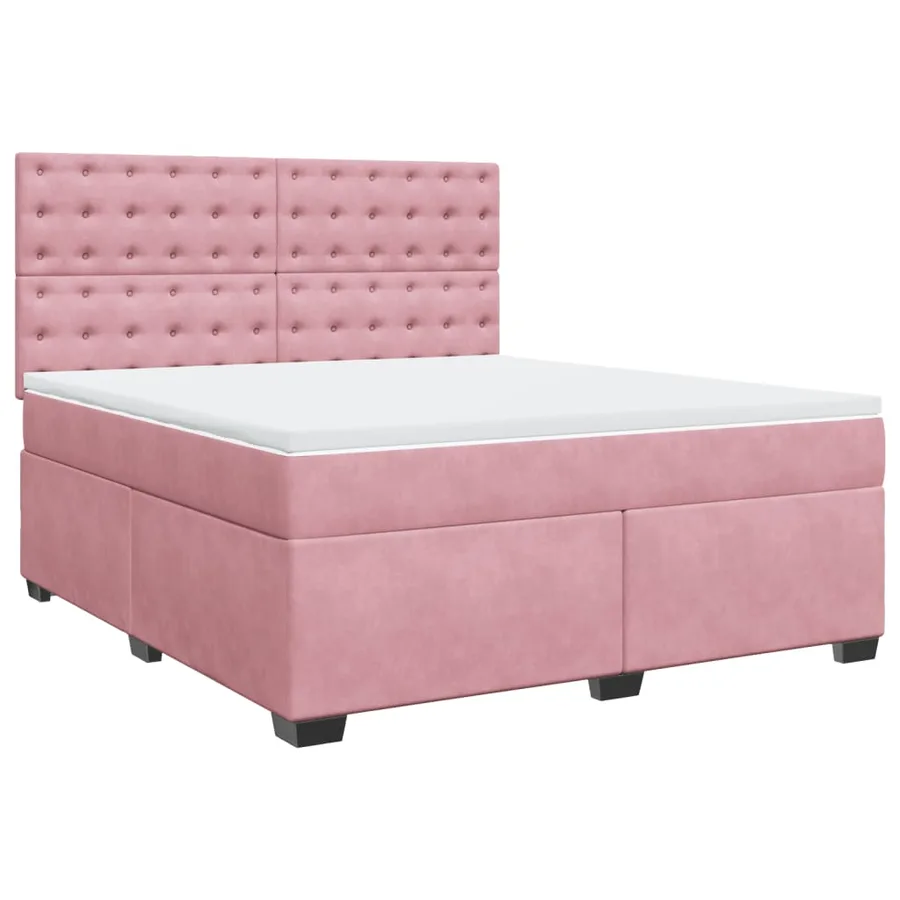 Sommier à lattes de lit avec matelas Rose 180x200 cm Velours - 3