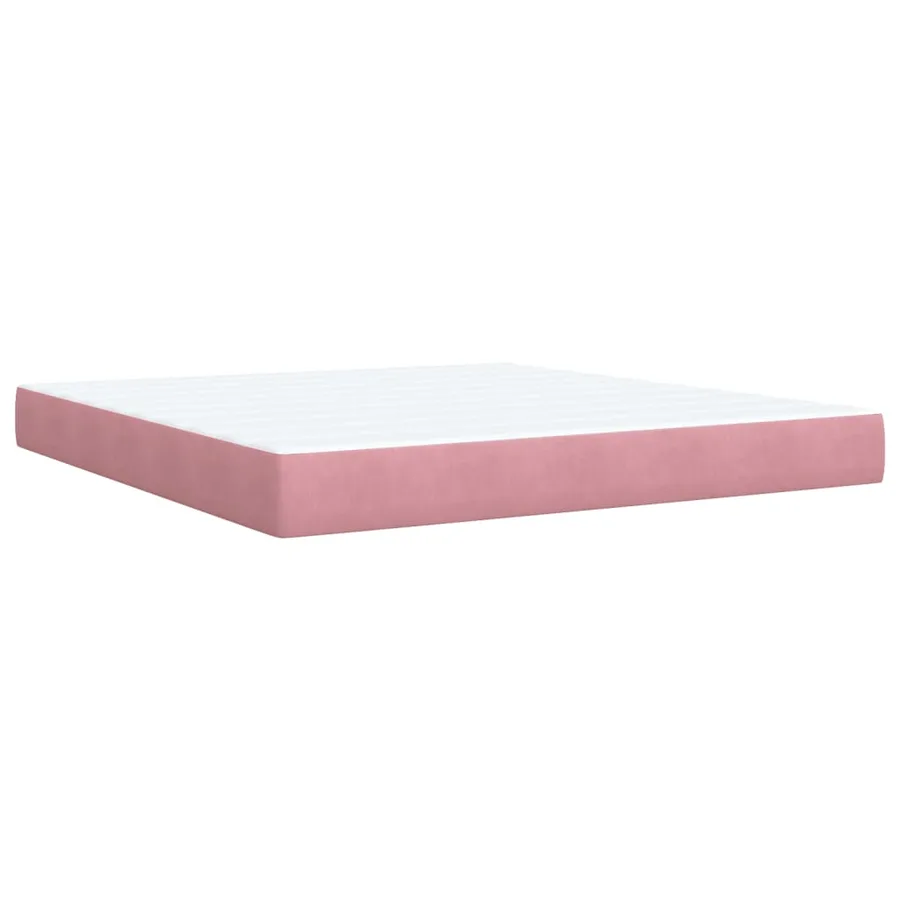 Sommier à lattes de lit avec matelas Rose 180x200 cm Velours - 9