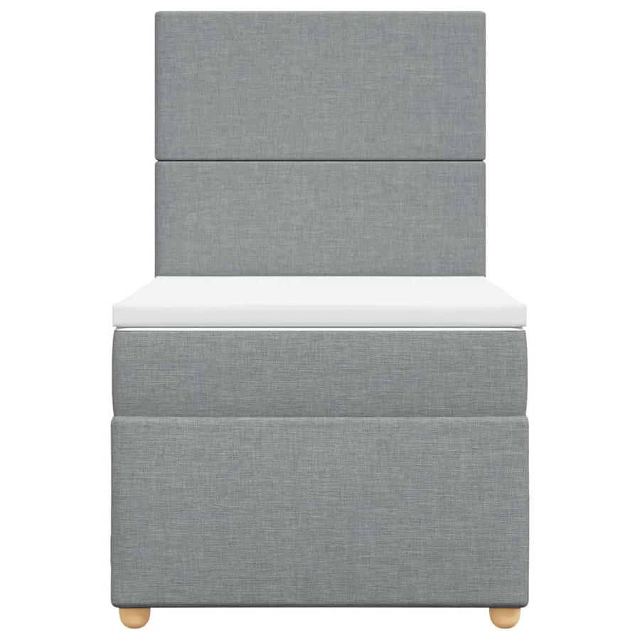 Sommier à lattes de lit et matelas Gris clair 90x190 cm Tissu - 4