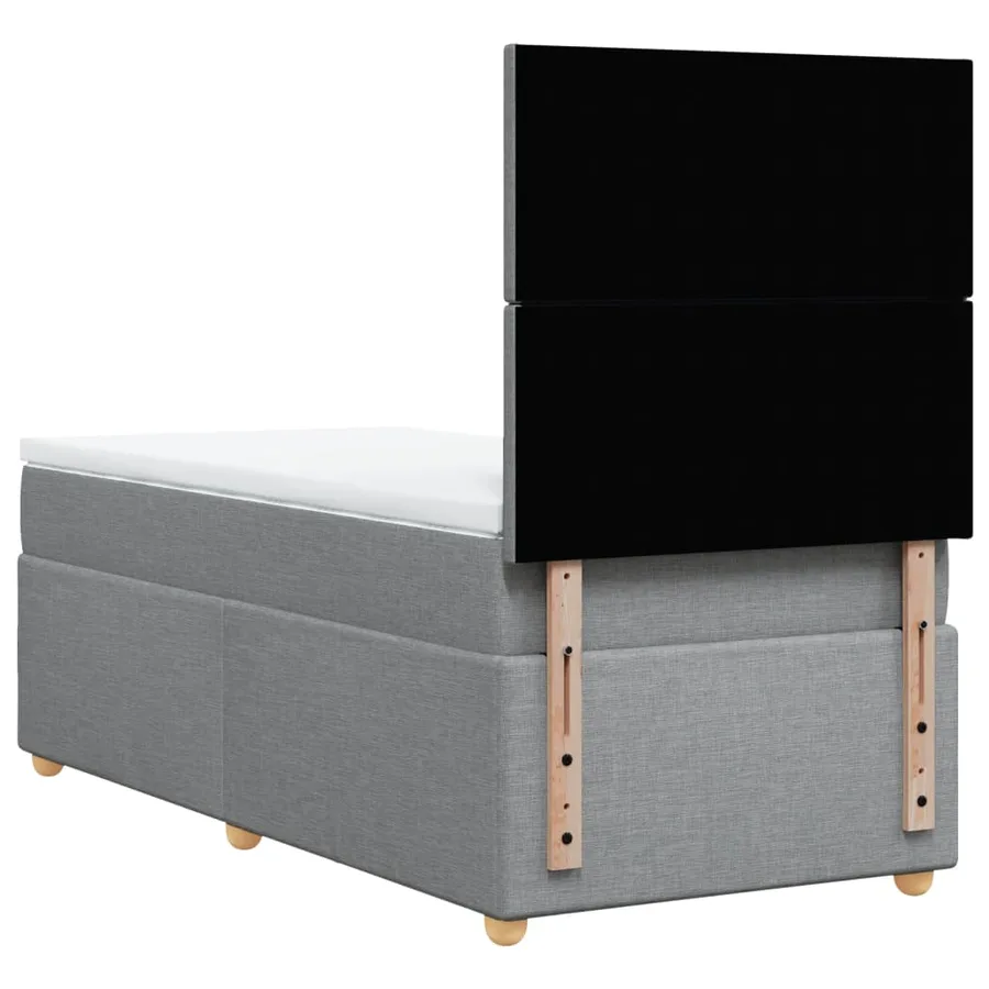 Sommier à lattes de lit et matelas Gris clair 90x190 cm Tissu - 6