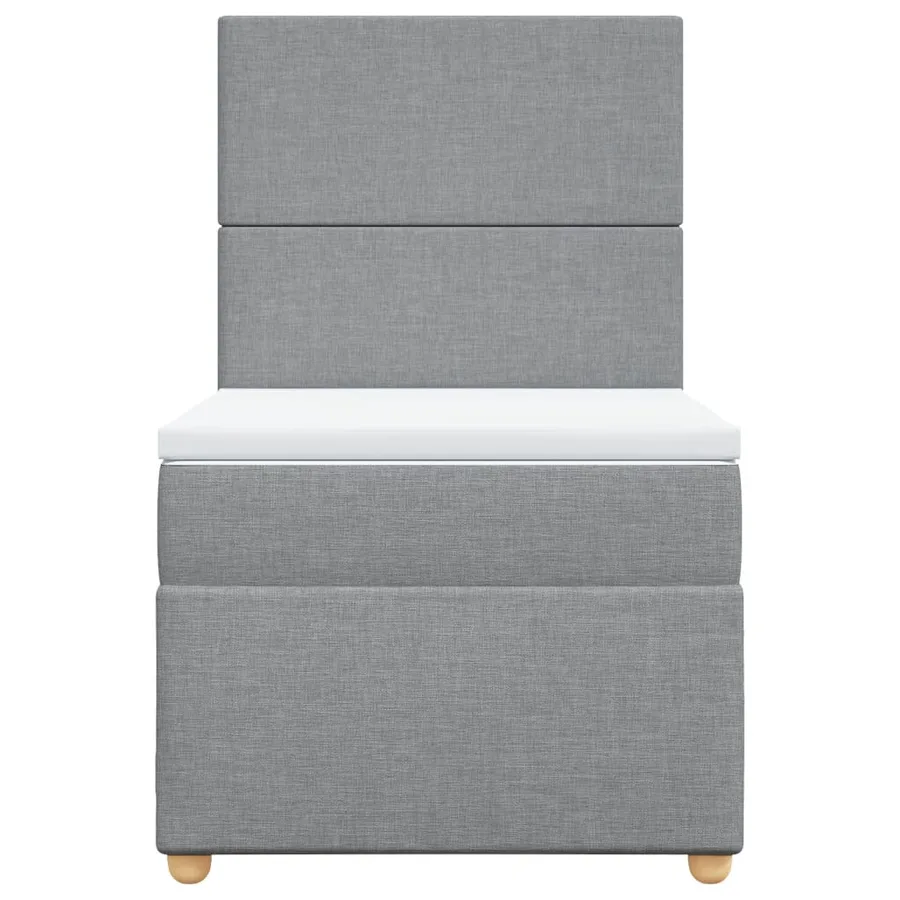 Sommier à lattes de lit et matelas Gris clair 90x190 cm Tissu - 6