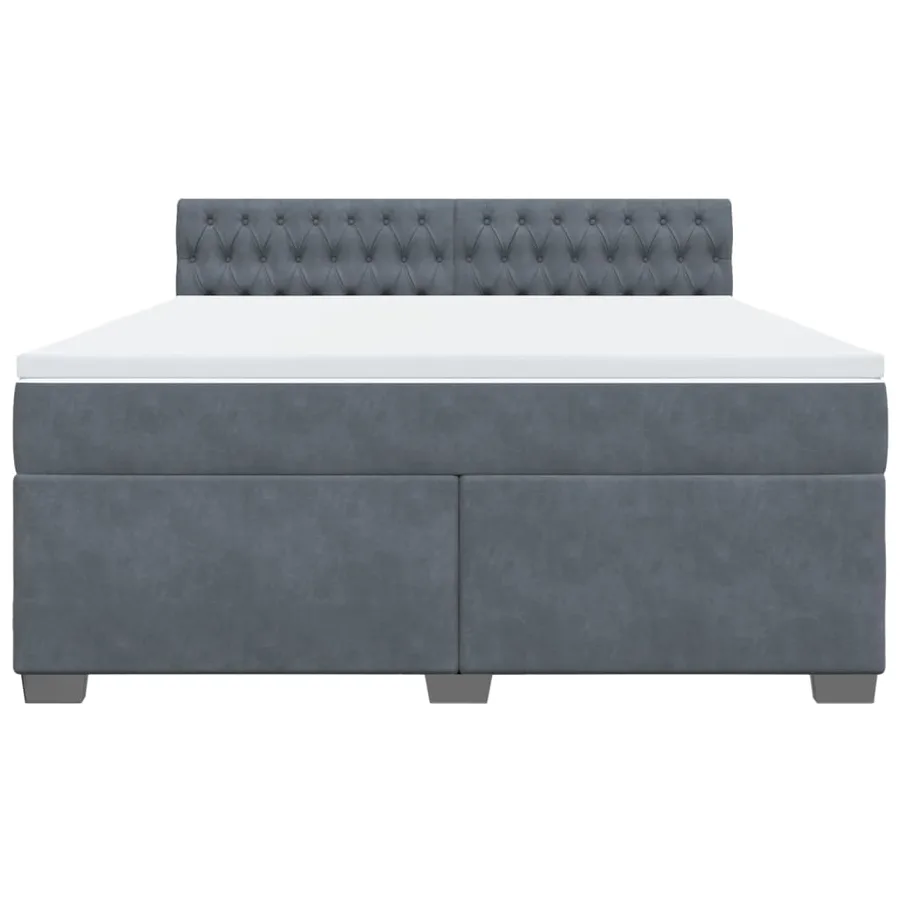 Sommier à lattes de lit et matelas Gris foncé 180x200cm Velours - 4