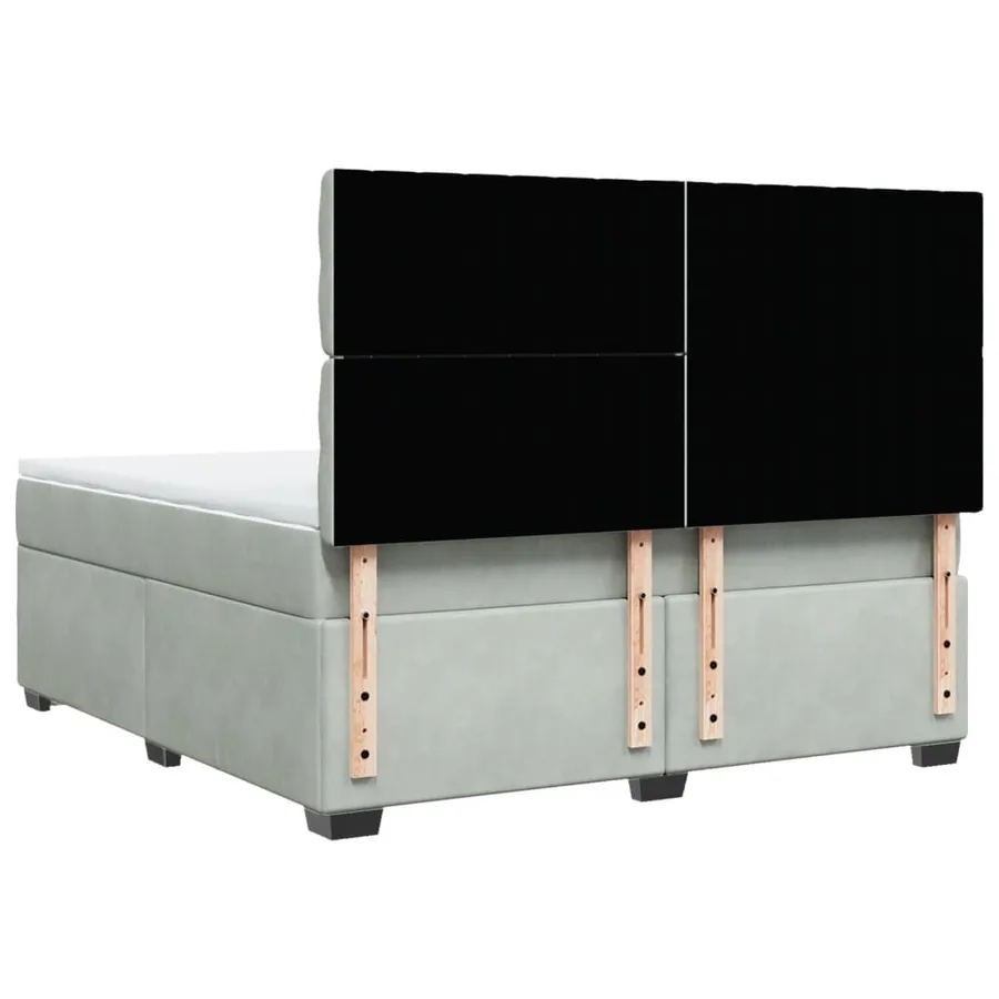 Sommier à lattes de lit et matelas Gris clair 180x200cm Velours - 10