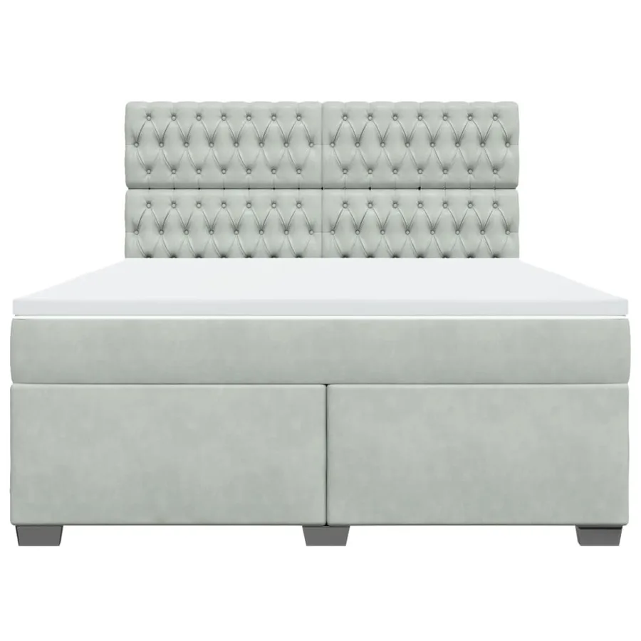 Sommier à lattes de lit et matelas Gris clair 180x200cm Velours - 4
