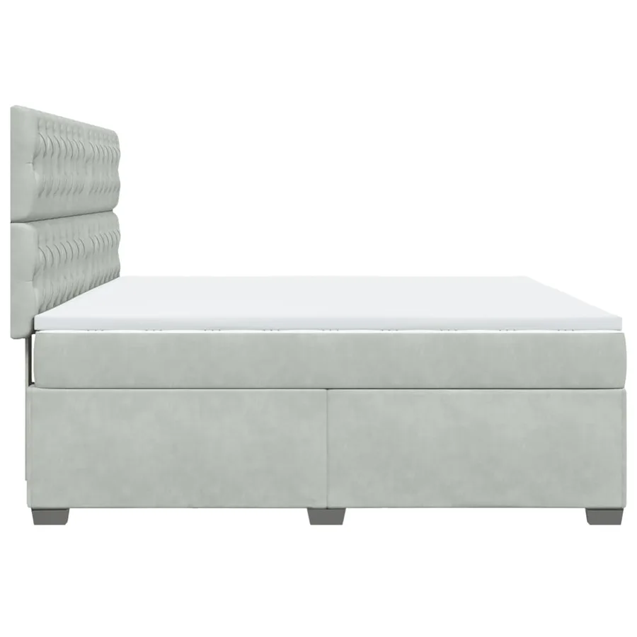 Sommier à lattes de lit et matelas Gris clair 180x200cm Velours - 9