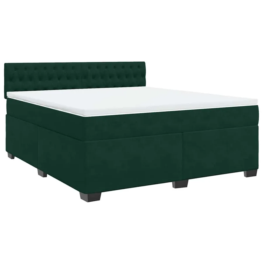 Sommier à lattes de lit et matelas Vert foncé 180x200cm Velours - 3