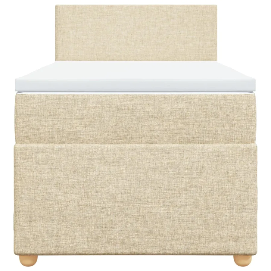 Sommier à lattes de lit et matelas Crème 90x190 cm Tissu - 6