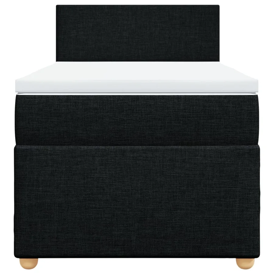 Sommier à lattes de lit avec matelas noir 90x190 cm simple tissu - 4