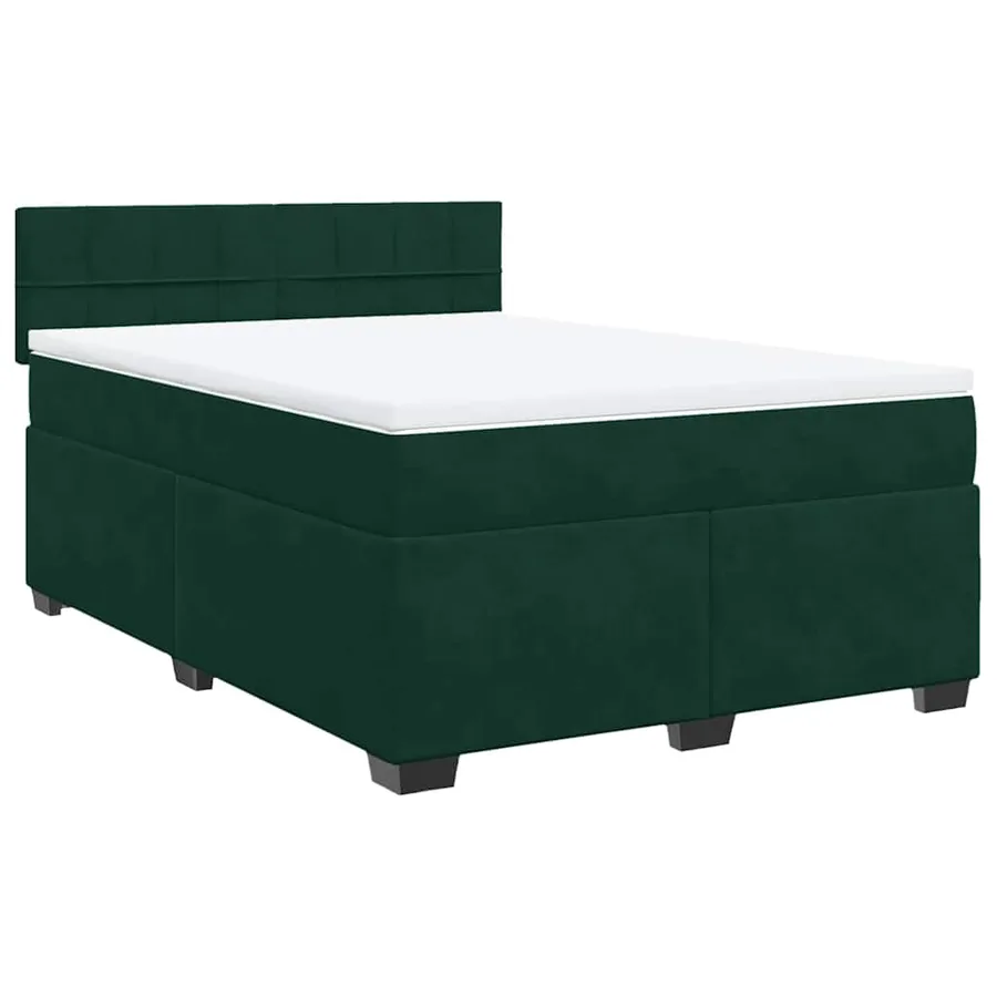 Sommier à lattes de lit et matelas Vert foncé 140x200cm Velours - 2