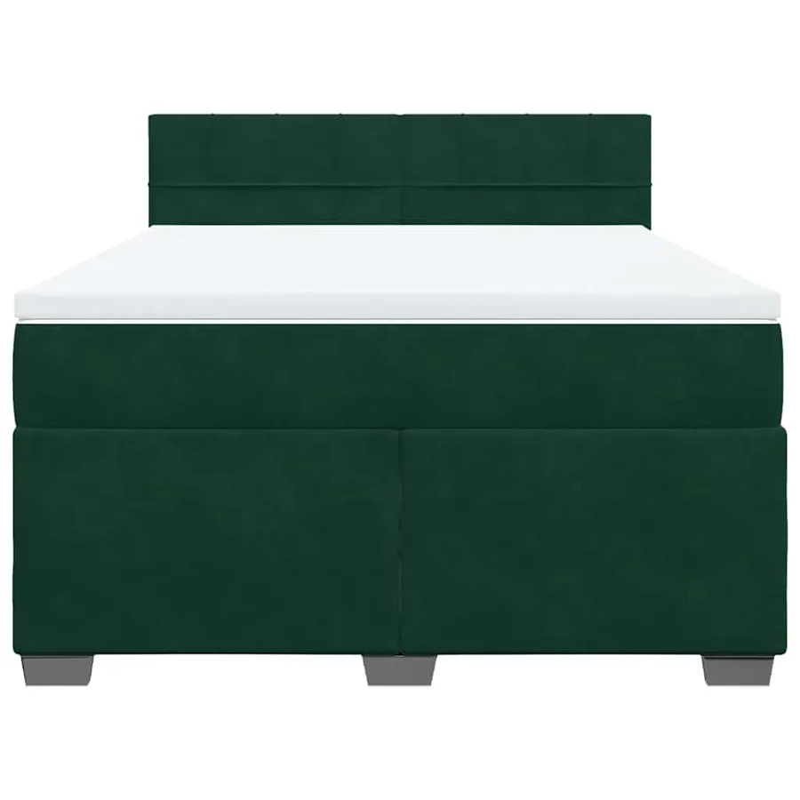 Sommier à lattes de lit et matelas Vert foncé 140x200cm Velours - 4