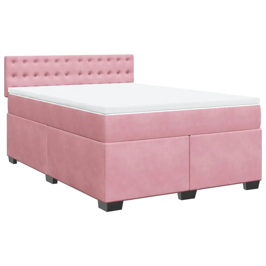 Sommier à lattes de lit avec matelas Rose 140x200 cm Velours - 3