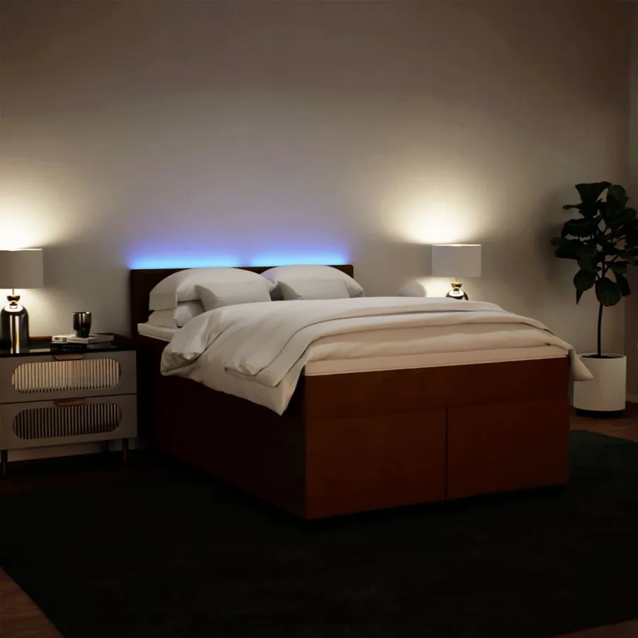 Sommier à lattes de lit avec matelas Rose 140x200 cm Velours - 4