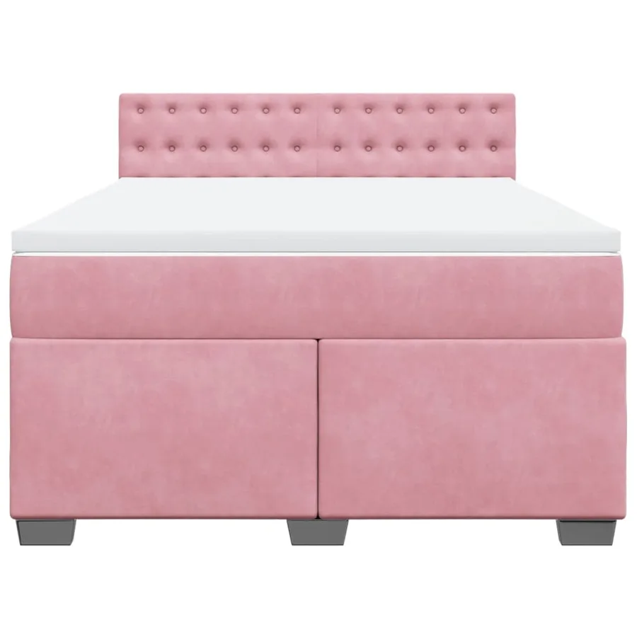 Sommier à lattes de lit avec matelas Rose 140x200 cm Velours - 6