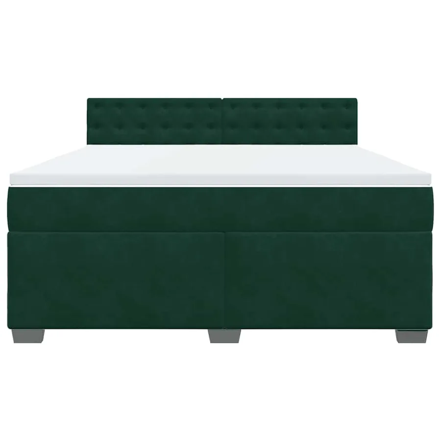 Sommier à lattes de lit et matelas Vert foncé 180x200cm Velours - 4