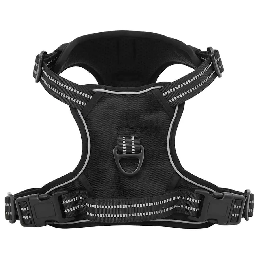 Harnais pour chien avec laisse et collier réglables noir L - 2