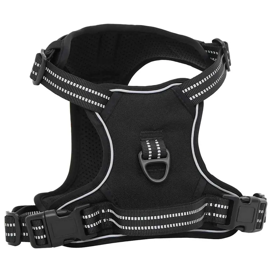Harnais pour chien avec laisse et collier réglables noir L - 3