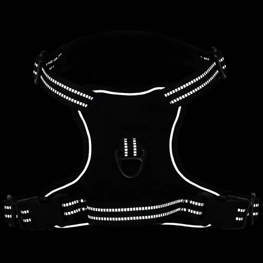 Harnais pour chien avec laisse et collier réglables noir L - 5