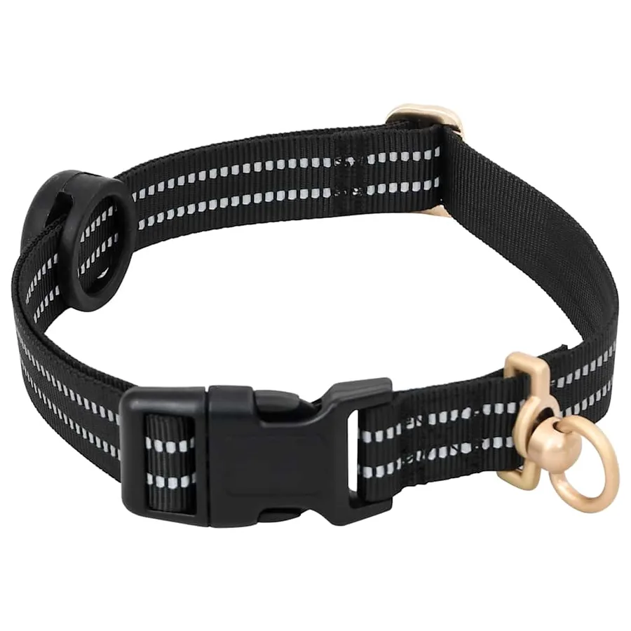 Harnais pour chien avec laisse et collier réglables noir L - 7