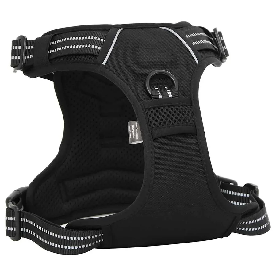 Harnais pour chien avec laisse et collier réglables noir L - 9
