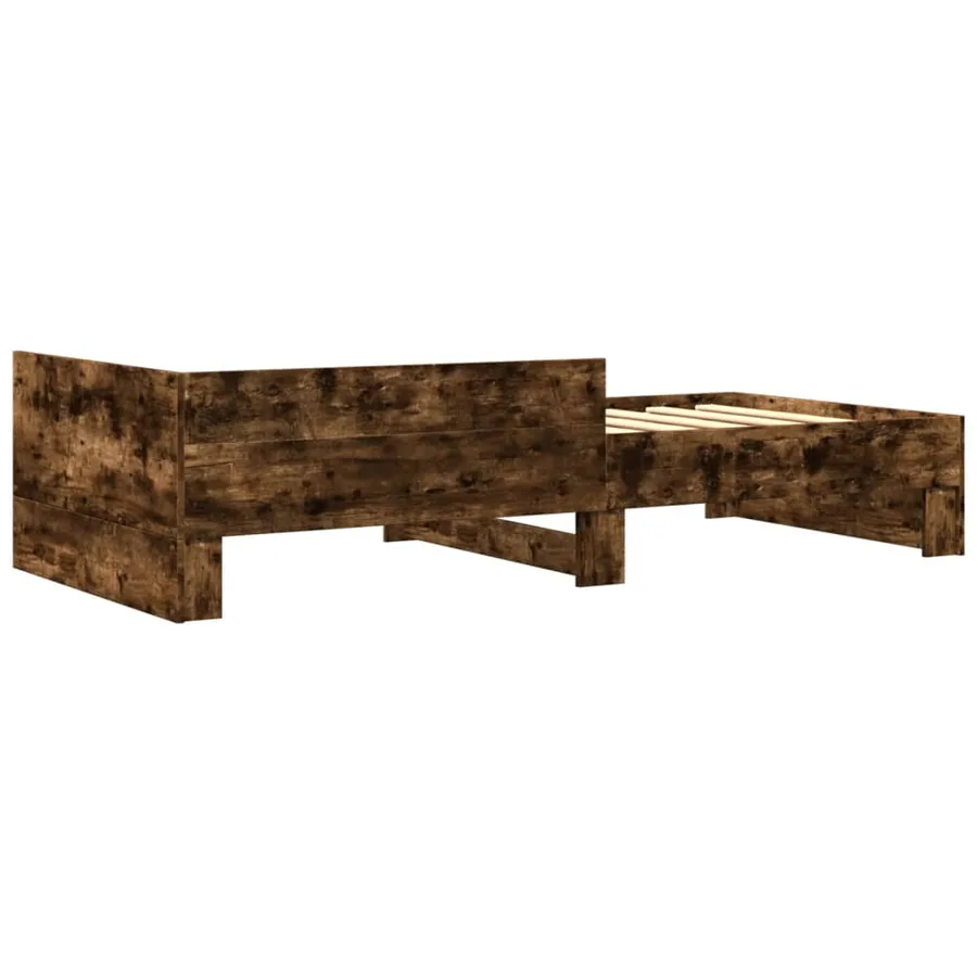 Cadre de lit sans matelas chêne fumé 100x200 cm bois ingénierie - 6