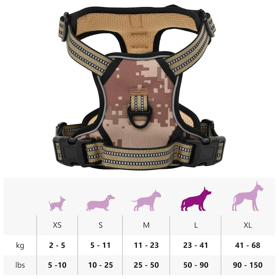 Harnais pour chien avec bandes réfléchissantes réglables L - 11