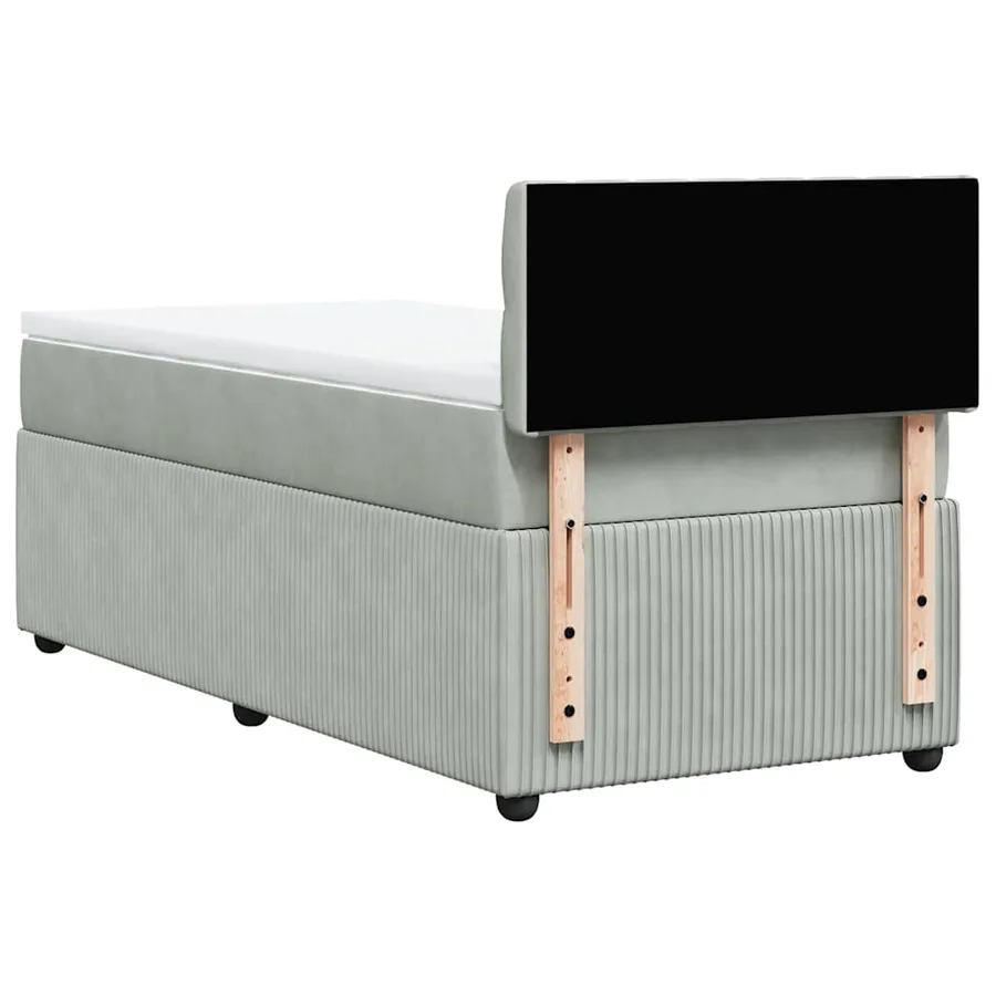 Sommier à lattes de lit et matelas Gris clair 80x200 cm Velours - 8