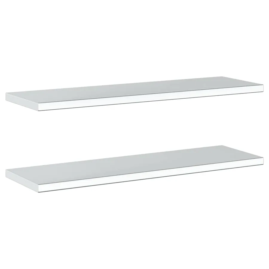 Étagères murales 2 pcs 100x30 cm argenté acier inoxydable - 6