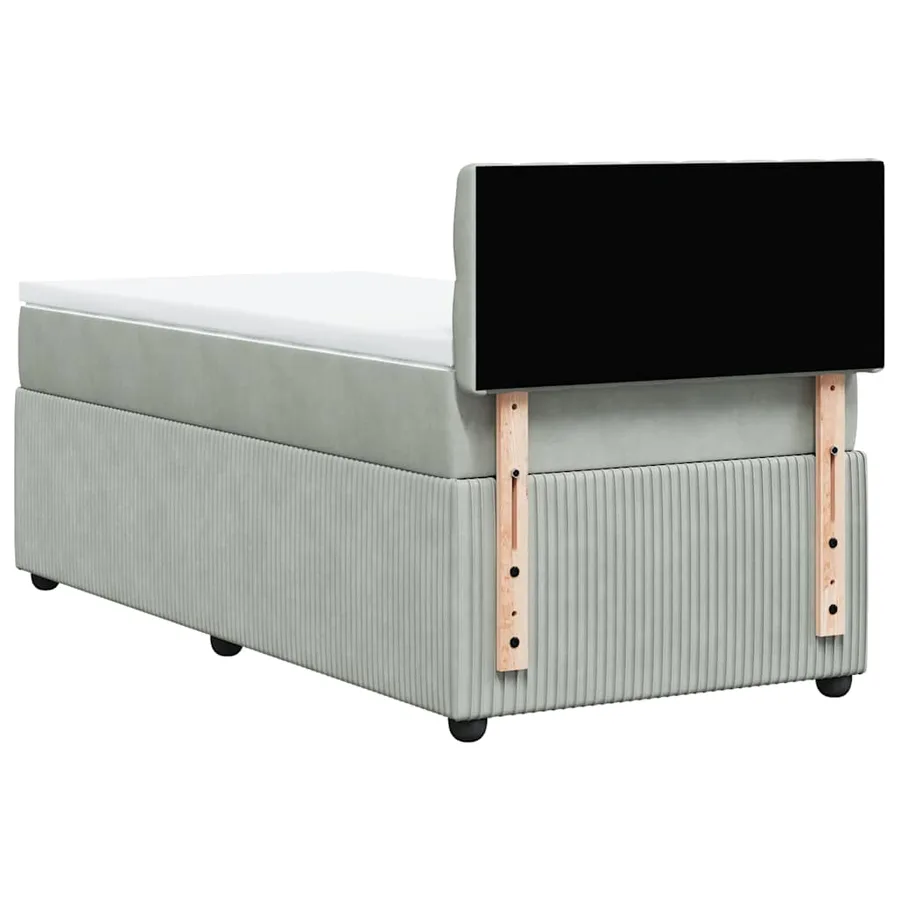 Sommier à lattes de lit et matelas Gris clair 80x200 cm Velours - 10