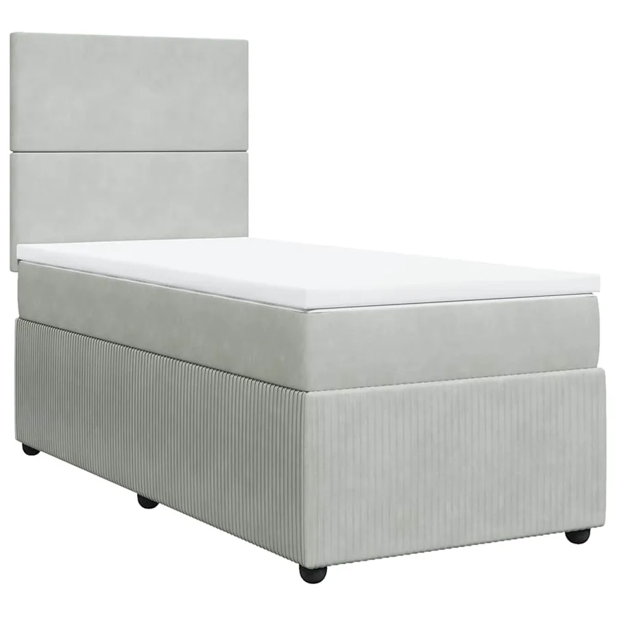 Sommier à lattes de lit et matelas Gris clair 80x200 cm Velours - 3
