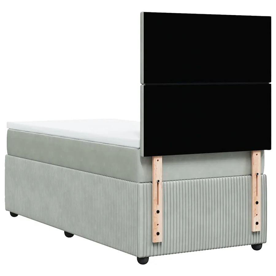 Sommier à lattes de lit et matelas Gris clair 80x200 cm Velours - 8