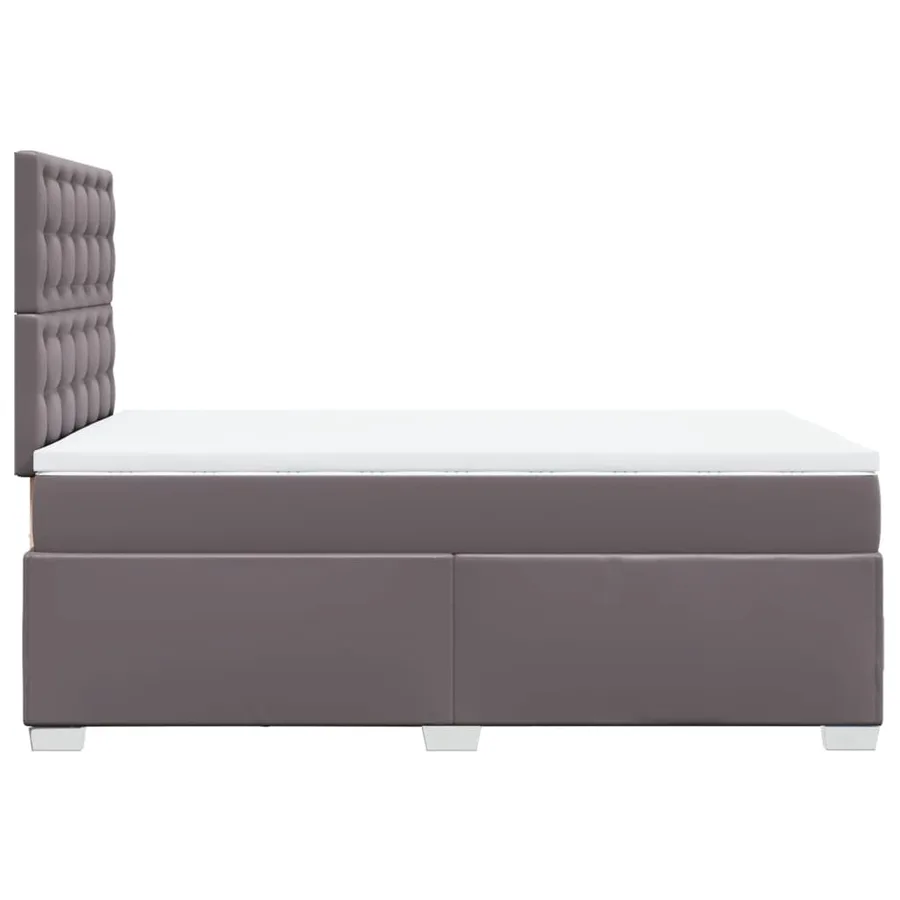 Sommier à lattes de lit avec matelas gris 120x190 cm similicuir - 11