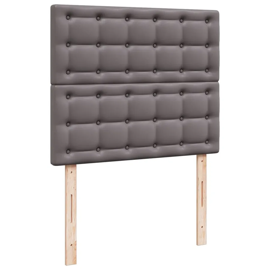 Sommier à lattes de lit avec matelas gris 120x190 cm similicuir - 7