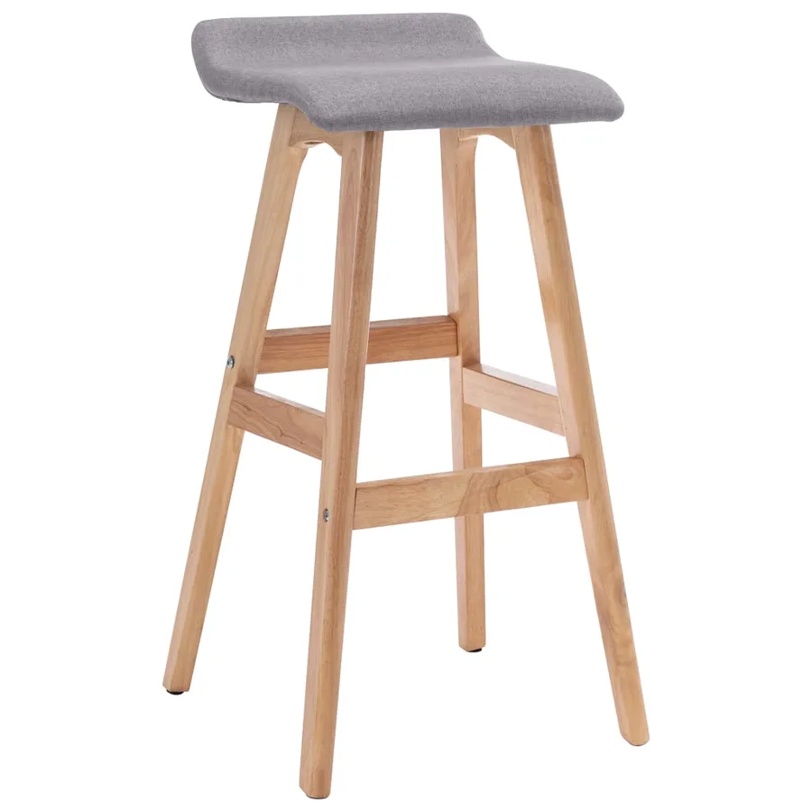 Tabourets de bar lot de 2 gris clair tissu - 3