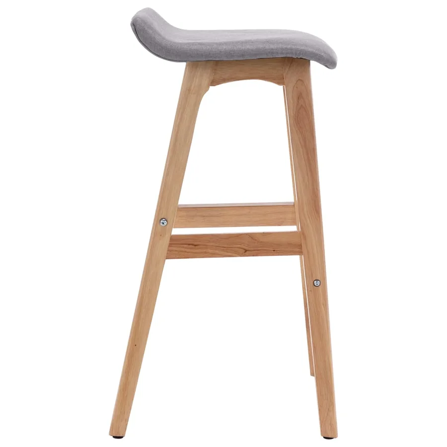 Tabourets de bar lot de 2 gris clair tissu - 5