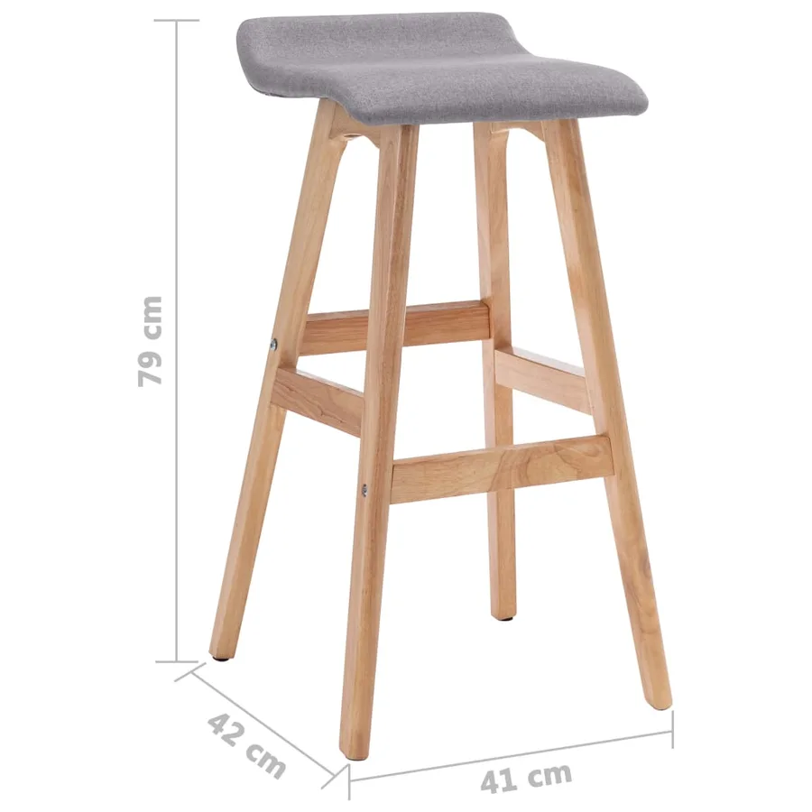 Tabourets de bar lot de 2 gris clair tissu - 9