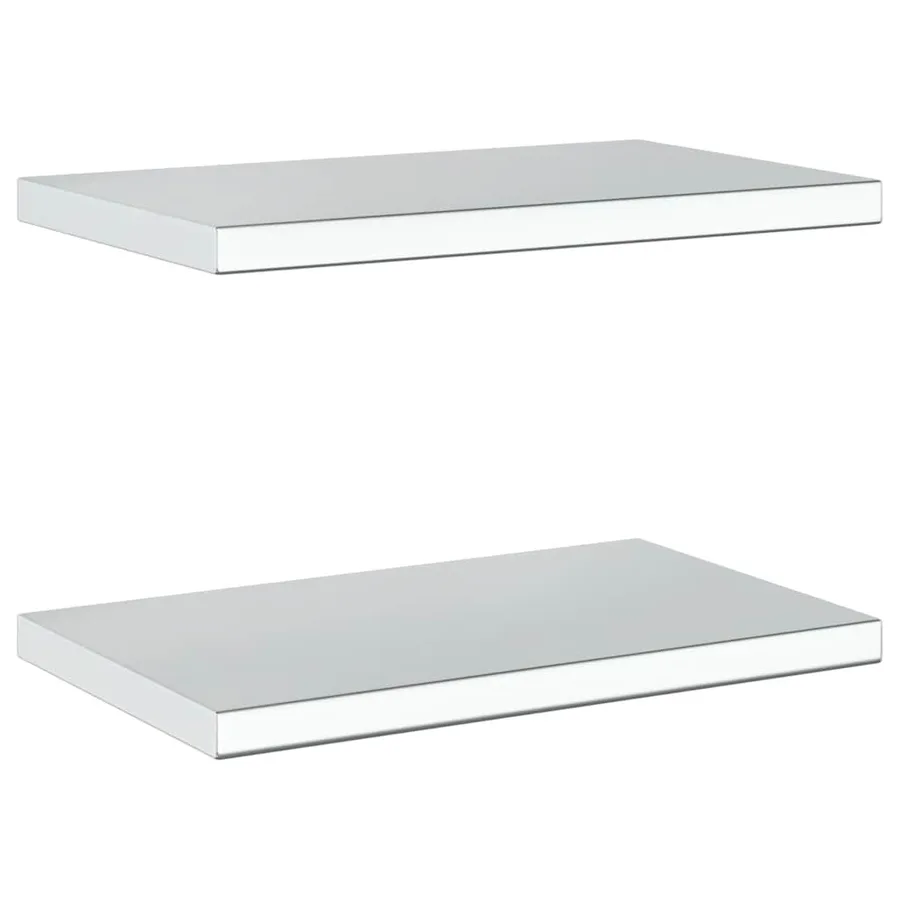 Étagères murales 2 pcs 50x30 cm argenté acier inoxydable - 6