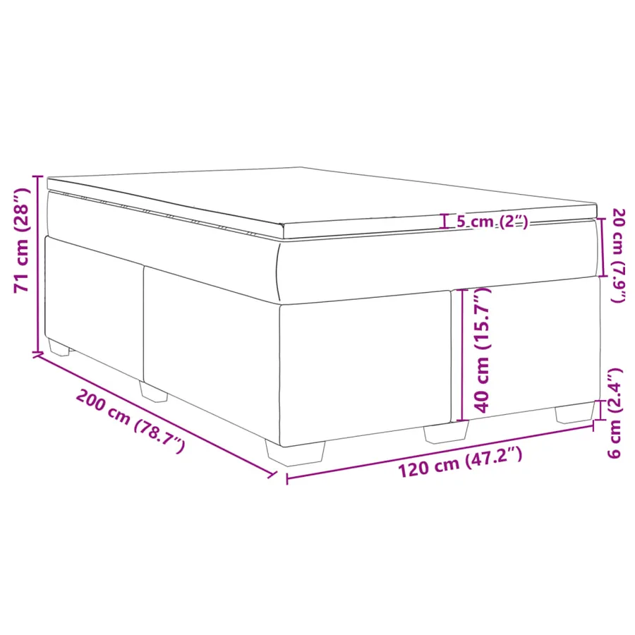 Sommier à lattes de lit avec matelas gris 120x190 cm similicuir - 12