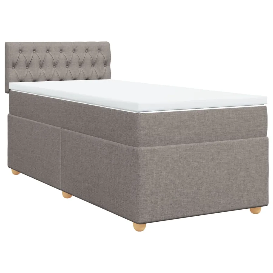 Sommier à lattes de lit avec matelas Taupe 90x190 cm Tissu - 2