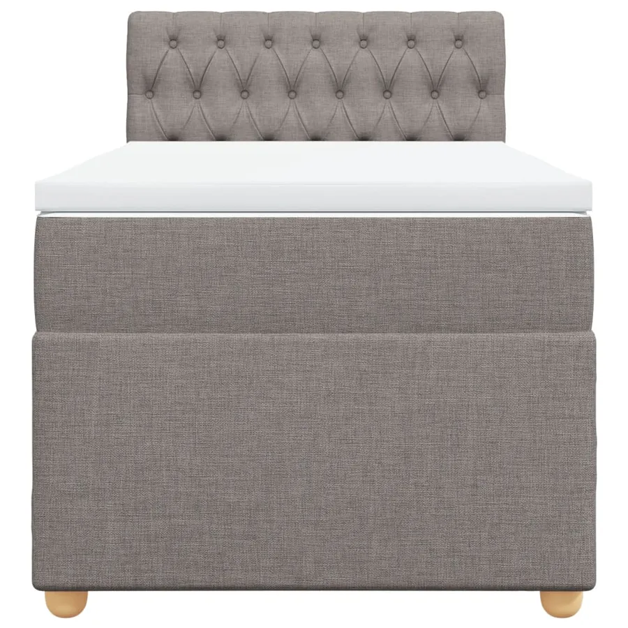 Sommier à lattes de lit avec matelas Taupe 90x190 cm Tissu - 4