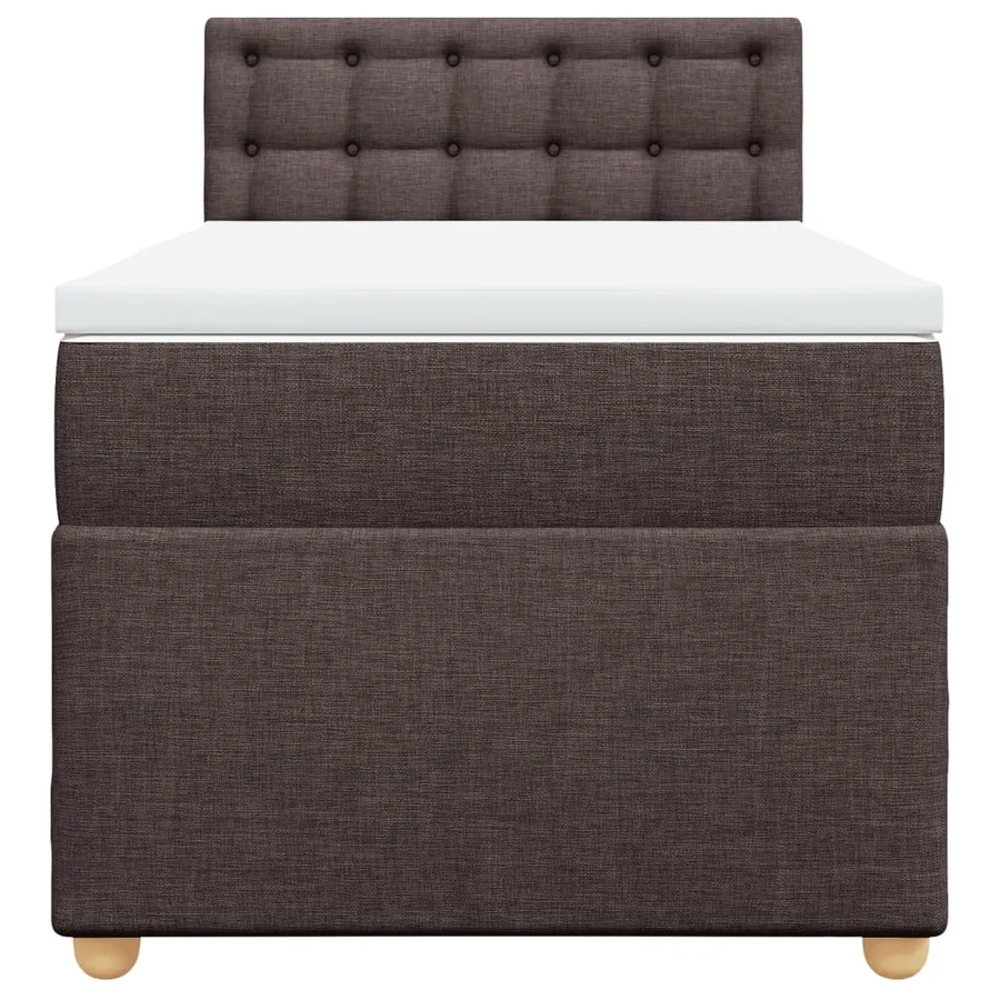 Sommier à lattes de lit avec matelas Marron foncé 90x190 cm - 4