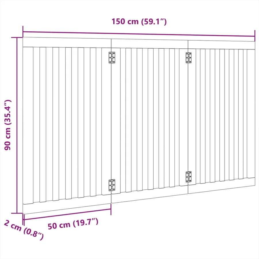 Barrière pour chien pliable 3 panneaux 150 cm bois de peuplier - 9